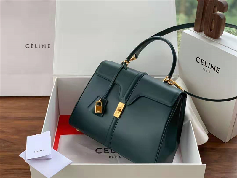 Celine包包 賽琳女負 19新款 金屬鎖扣 中號小牛皮包 Celine手提包女包