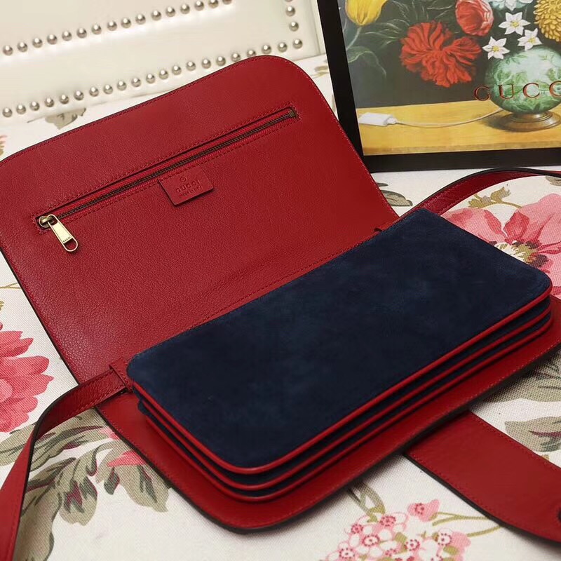 548304 Gucci Ophidia系列 磨砂皮古馳肩包 隔層風(fēng)琴設(shè)計 Gucci手包 紅色