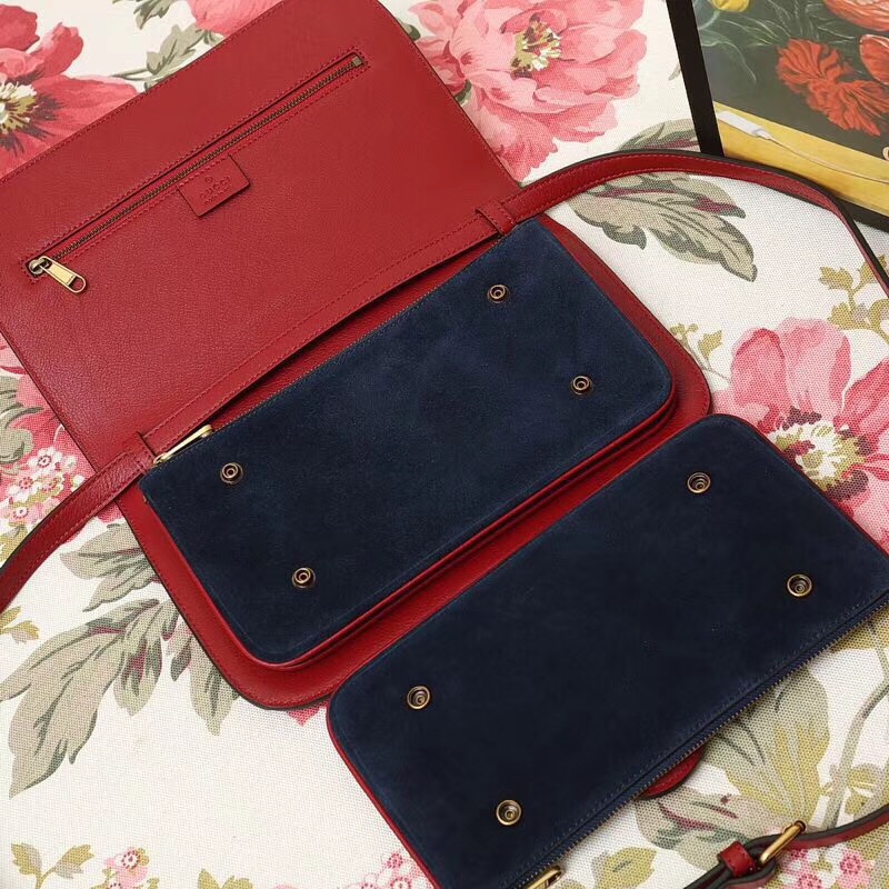548304 Gucci Ophidia系列 磨砂皮古馳肩包 隔層風(fēng)琴設(shè)計 Gucci手包 紅色