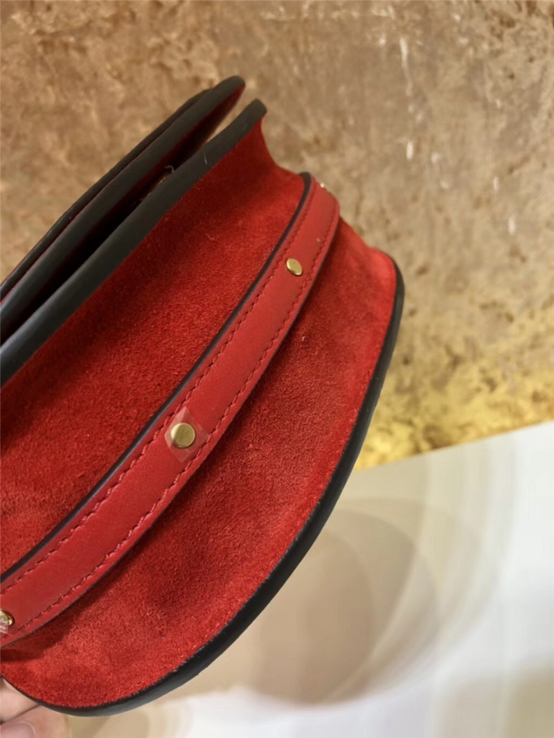 Chloe Nile IT包 進口牛皮 小號 小馬刺繡圖案 手鐲式提手 珂洛伊手袋 紅色