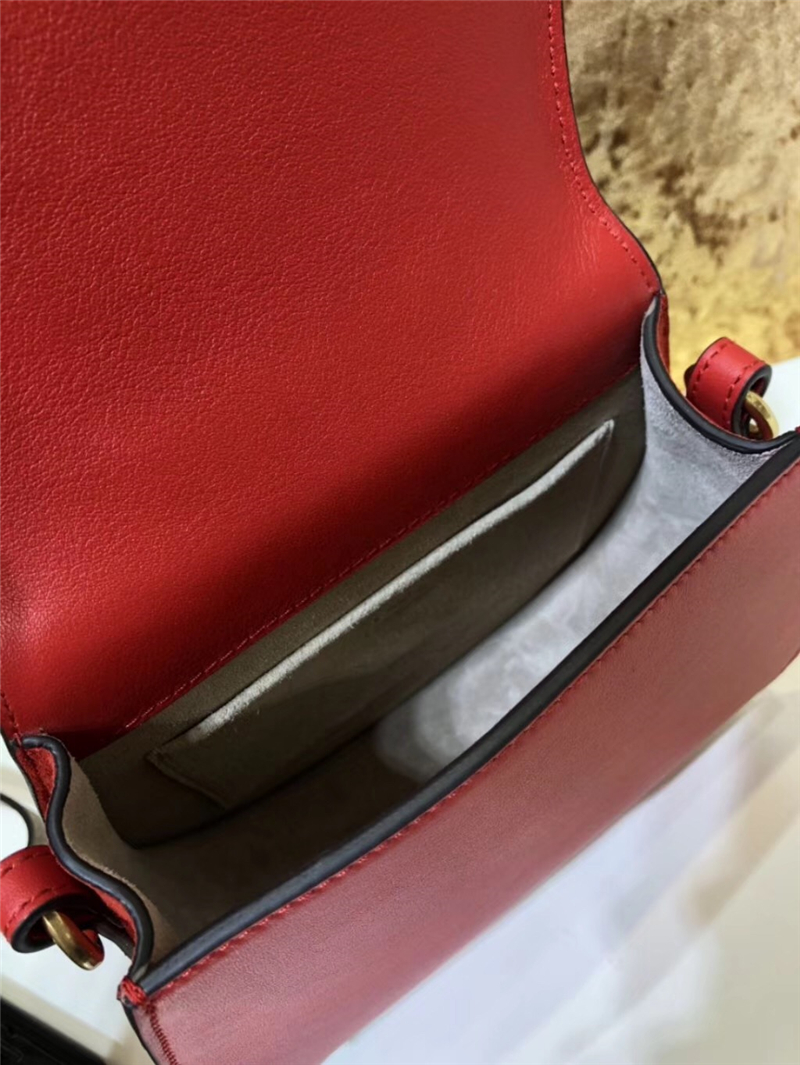 Chloe Nile IT包 進口牛皮 小號 小馬刺繡圖案 手鐲式提手 珂洛伊手袋 紅色