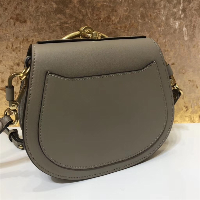 Chloe Nile IT包 進(jìn)口牛皮 小號(hào) 小馬刺繡圖案 手鐲式提手 珂洛伊手袋 灰色