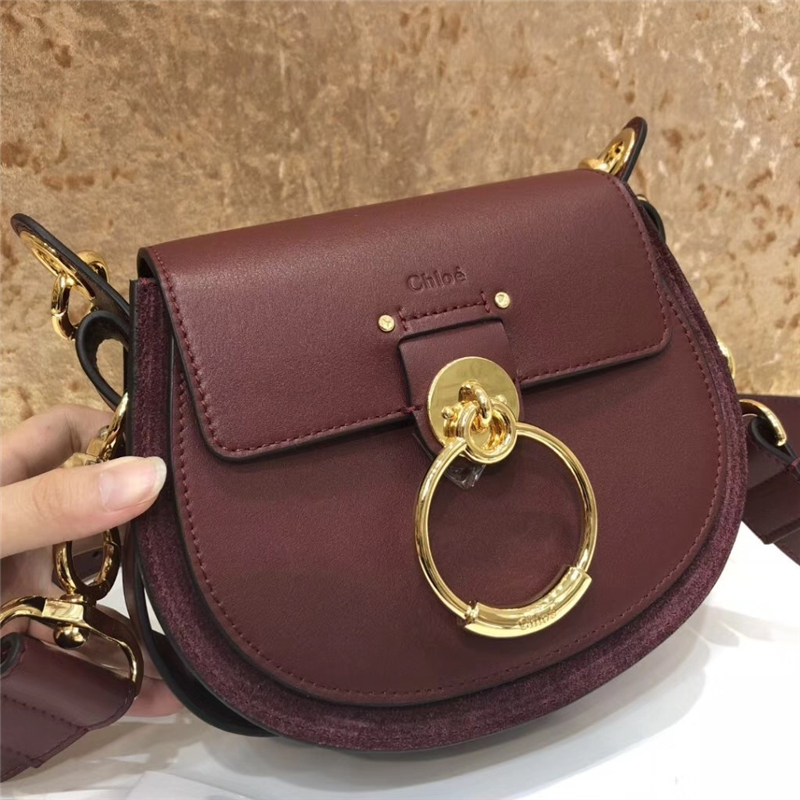 Chloe 珂洛伊 Chloe小豬包 Tess手袋 小牛皮麂皮 Chloe女包 棗紅色
