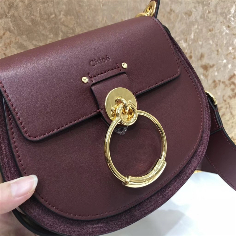Chloe 珂洛伊 Chloe小豬包 Tess手袋 小牛皮麂皮 Chloe女包 棗紅色