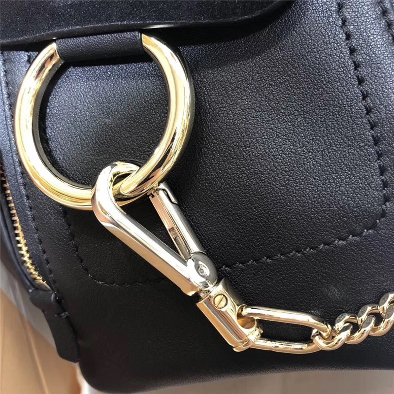 1232 Chloe Faye雙肩包 小牛皮麂皮 珂洛伊背包 Chloe迷你雙肩包 黑色