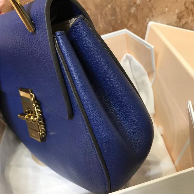 Chloe 珂洛伊 Chloe小豬包 小牛皮荔枝紋 海外原單 Chloe女包 寶藍色