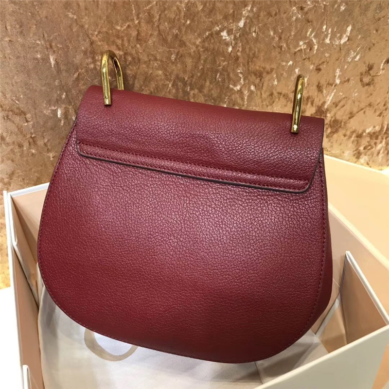 Chloe 珂洛伊 Chloe小豬包 小牛皮荔枝紋 海外原單 Chloe女包 酒紅色