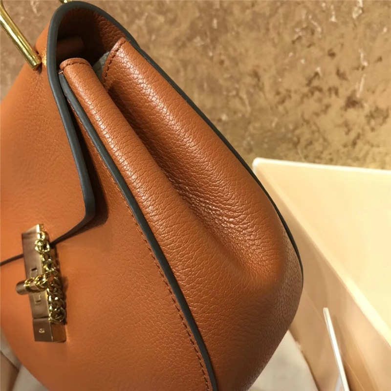 Chloe 珂洛伊 Chloe小豬包 小牛皮荔枝紋 海外原單 Chloe女包 磚紅色