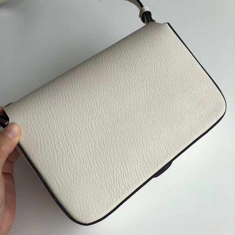 Burberry手袋 牛皮 巴寶莉女包 翻蓋騎士盾牌扣 巴寶莉小方包 白色