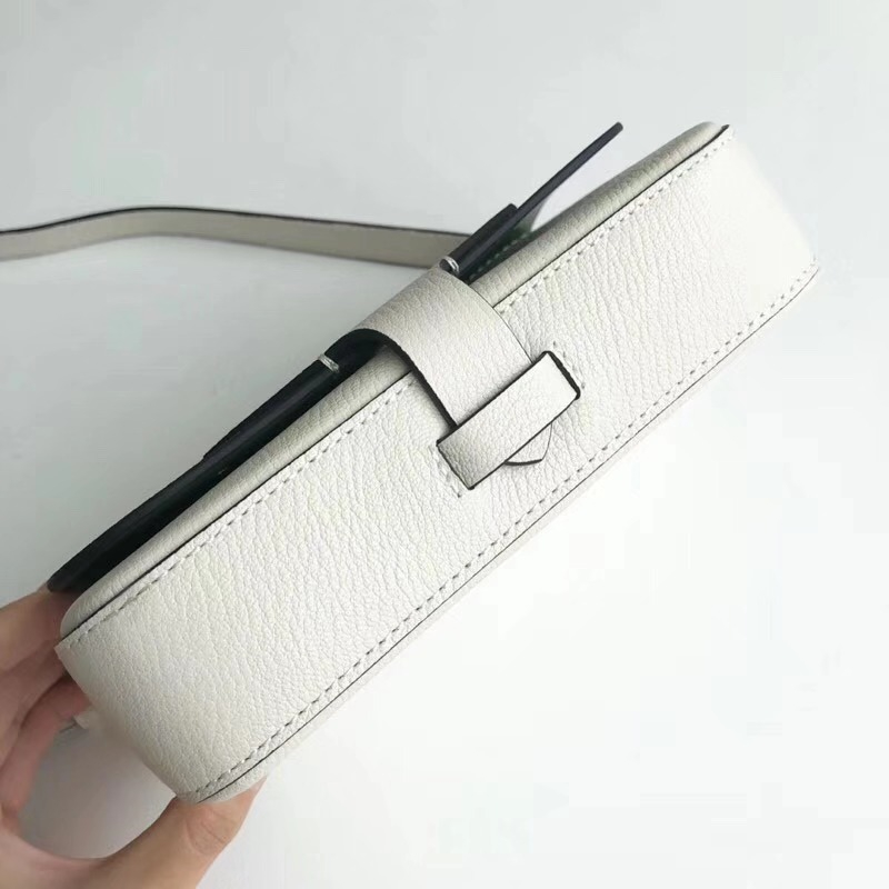 Burberry手袋 牛皮 巴寶莉女包 翻蓋騎士盾牌扣 巴寶莉小方包 白色