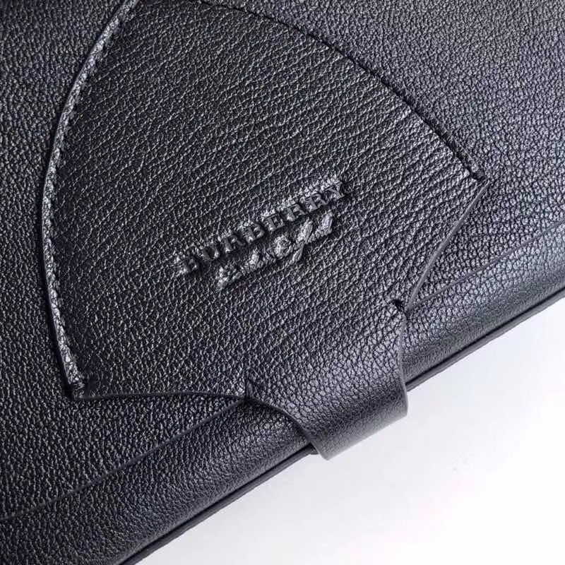 Burberry手袋 牛皮 巴寶莉女包 翻蓋騎士盾牌扣 巴寶莉小方包 黑色