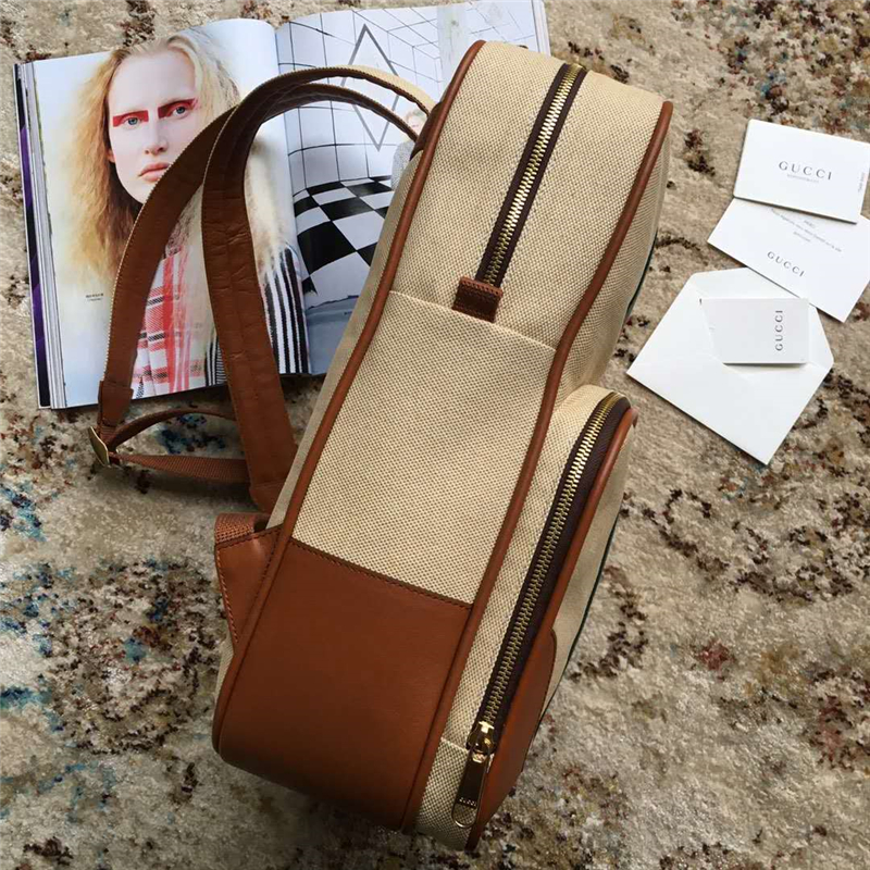 575063 Gucci復古帆布背包 Gucci雙肩包 米色復古帆布