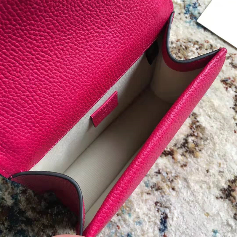 421970 Gucci Dionysus系列 19年新色 荔枝紋 古馳迷你肩背包 玫紅色