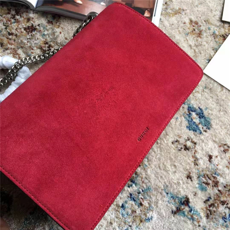 400249 Dionysus系列酒神包 磨砂皮 織紋虎頭扣 Gucci鏈條肩背包 紅色