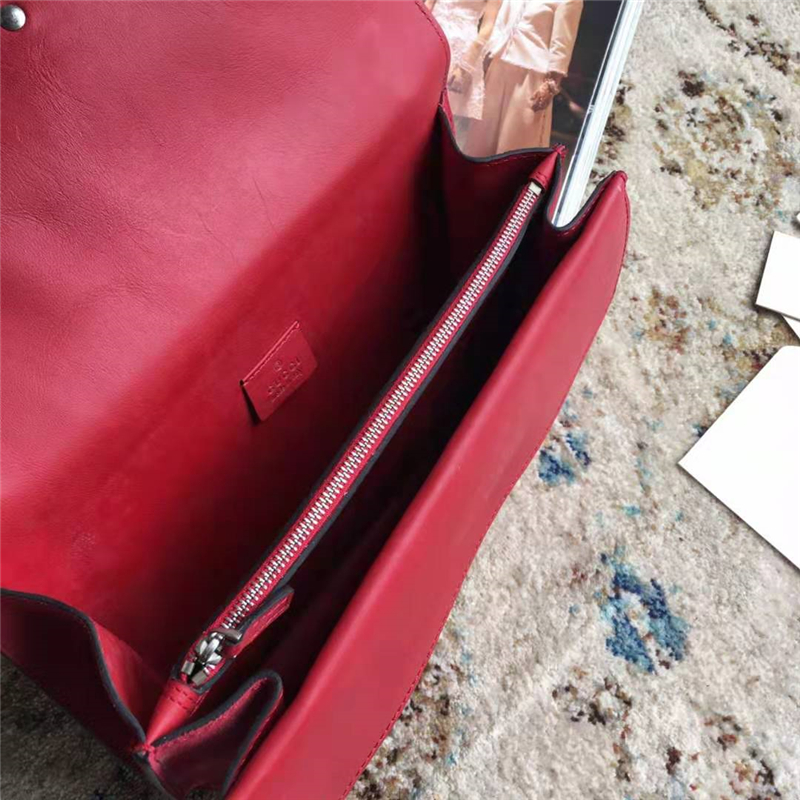 400249 Dionysus系列酒神包 磨砂皮 織紋虎頭扣 Gucci鏈條肩背包 紅色