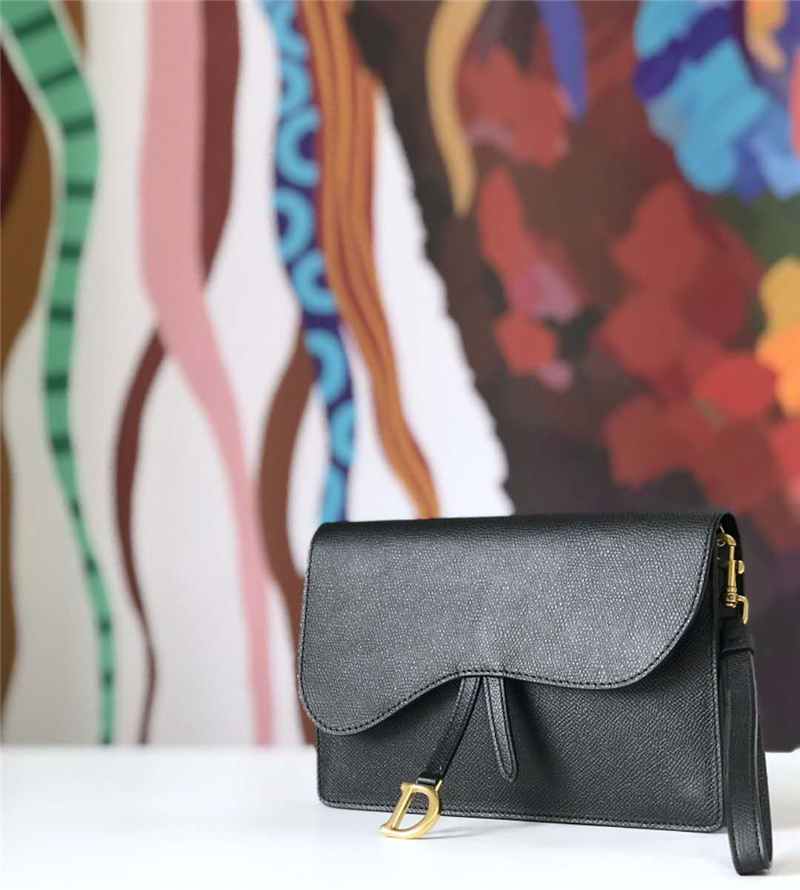 M5620 Dior Saddle系列女包 woc包型 小牛皮 迪奧鏈條包 Dior手拿包 黑色