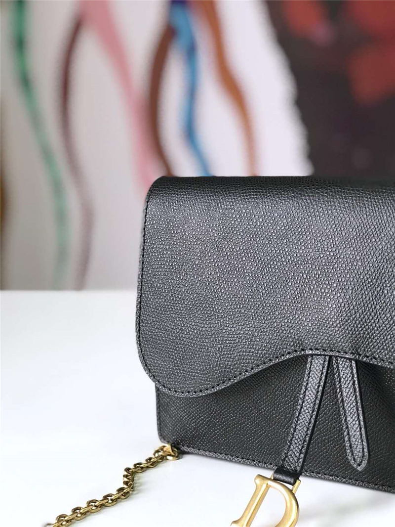 M5620 Dior Saddle系列女包 woc包型 小牛皮 迪奧鏈條包 Dior手拿包 黑色