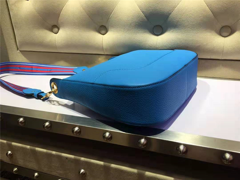 1BC052 Prada女包 彩色寬肩帶 普拉達(dá)餃子包 Prada單肩包 藍(lán)色