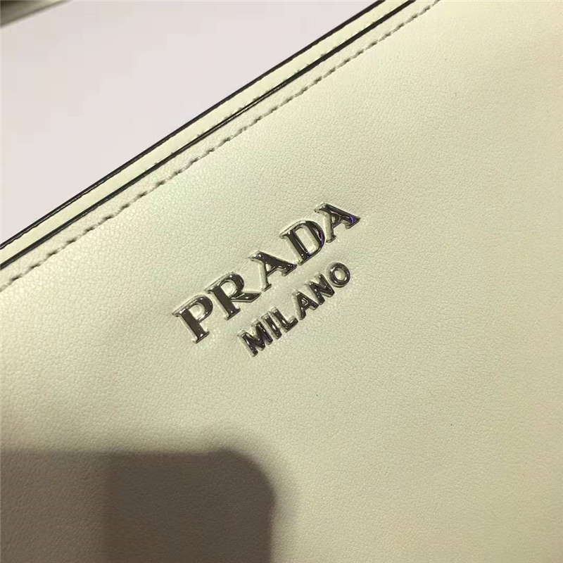 1BH111 Prada Sidonie女包 普拉達皮革單肩包 小牛皮 普拉達肩背包 白色
