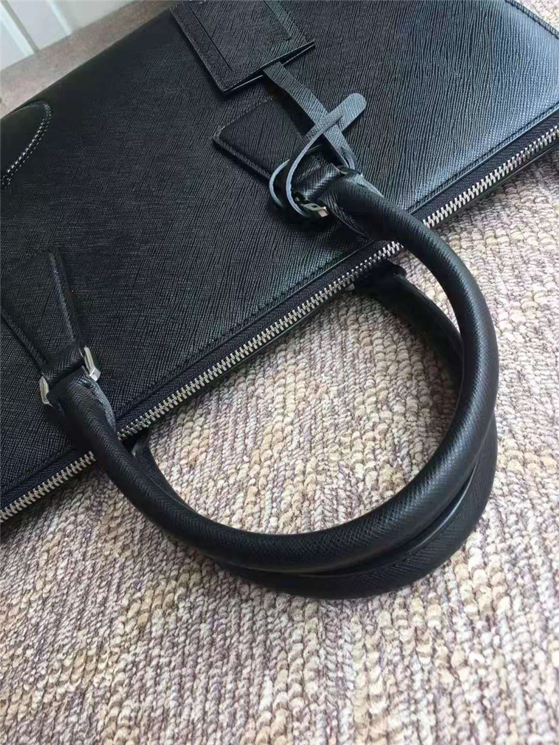 2VE030N Prada男包 十字紋牛皮 Prada公文包 普拉達男士手提包 黑色