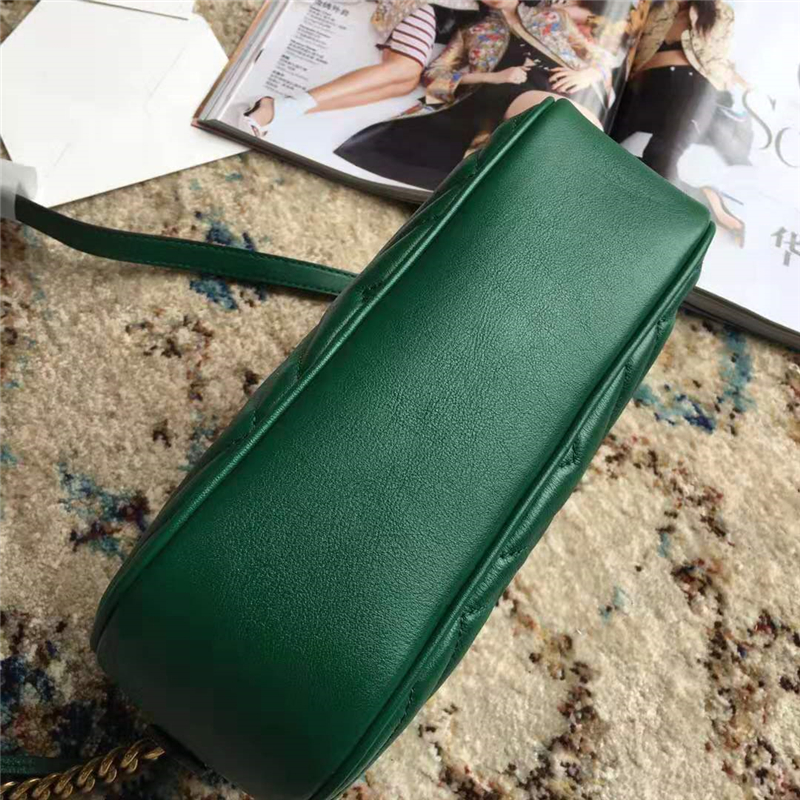 476433 Gucci 古馳女包 絎縫皮革 Gucci Nano 古馳拉鏈?zhǔn)执?綠色