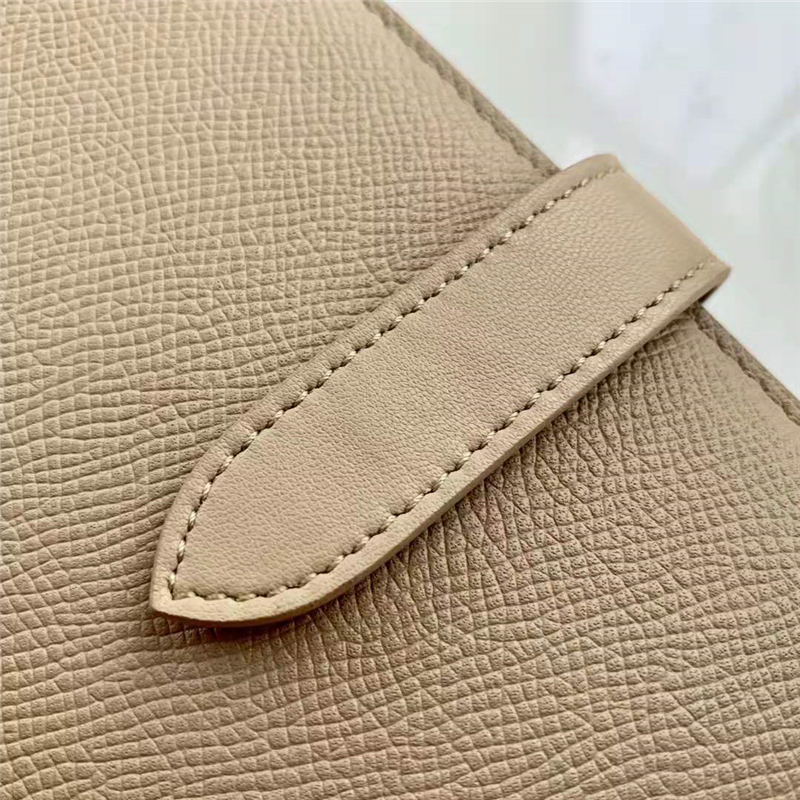 10B633 Celine賽琳 Strap 粒面小牛皮 大號錢夾 Celine錢包 卡其