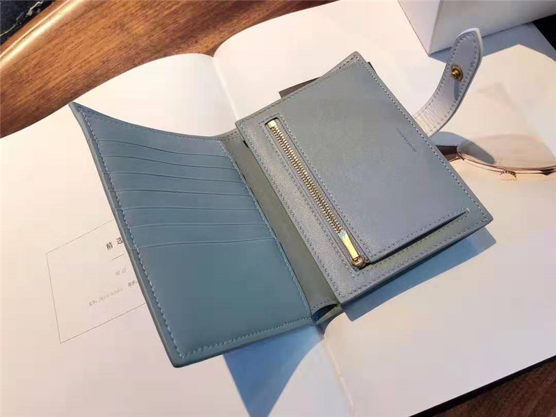 10B643 Celine賽琳 Strap錢包 粒面小牛皮 中號 Celine錢包 中灰