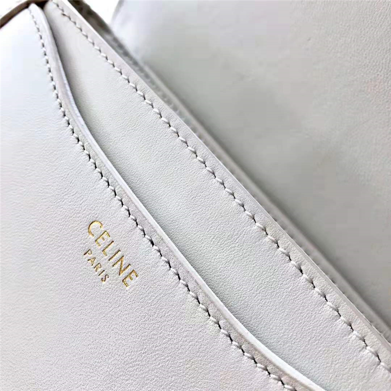 188013 Celine賽琳 BESACE 16 小號肩包 小牛皮 Celine手袋 白色