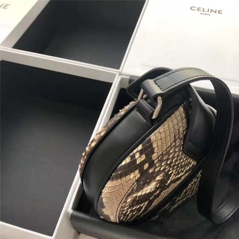 188013 Celine賽琳 BESACE 16 小號肩包 蟒蛇皮 Celine手袋 黑色