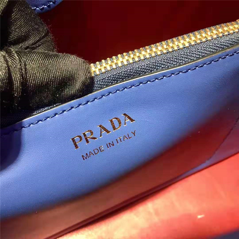 1BA251 Prada女包 Matinée 小號 牛皮 普拉達(dá)手提包 藍(lán)色