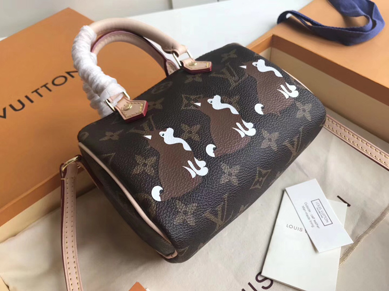 M61252 LV NANO SPEEDY 手袋 LV柴犬系列 LVmini枕頭包