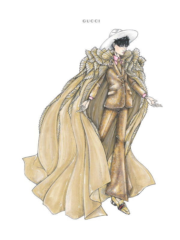 李宇春“野蠻生長”巡演造型設(shè)計(jì)草稿 李宇春佩戴GUCCI腕表首飾出席發(fā)布會